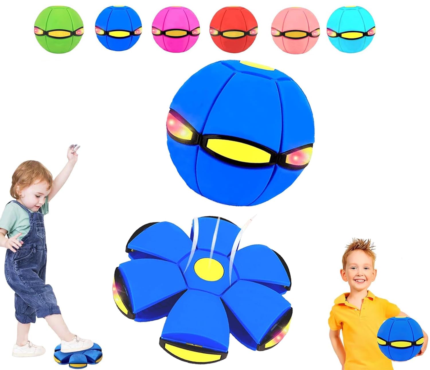 Metaball Magic – Balle Transformable 2 En 1 (balle Ronde / Soucoupe), LED 3 Couleurs, Dès 14 Ans