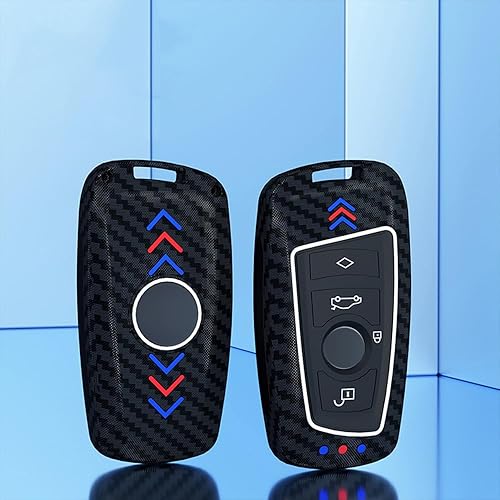 Miniatura 7 de Funda para llavero de ABS esmerilado, botón luminoso para BMW 1, 3, 4, 5, 6, 7, Series X3, X4, M5, M6, GT3, GT5, con llavero