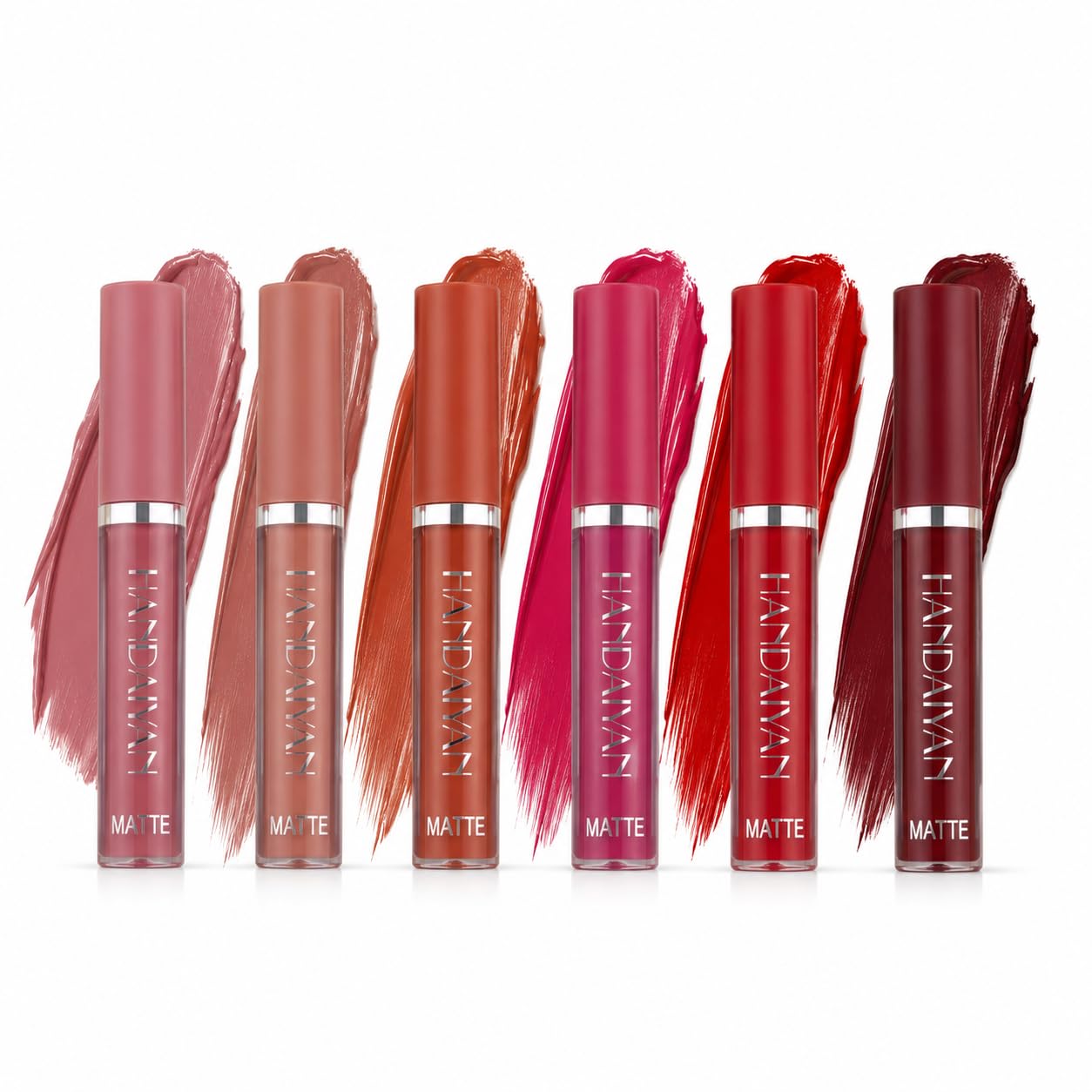 Matte Liquid Lip Gloss Set of 6 Multicolor | Long Lasting, Waterproof Formula, Non-Sticky & Smudge Proof, for Women & Girls, Matte Finish-image-27