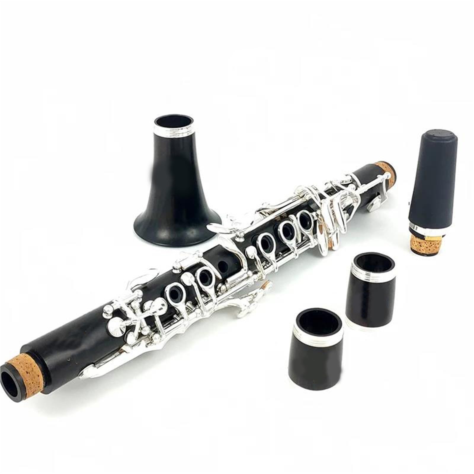 Clarinetto Professionale Clarinetto in legno accordato ME1 Mib tre chiavi opzionali buon suono(Ebony Silver)