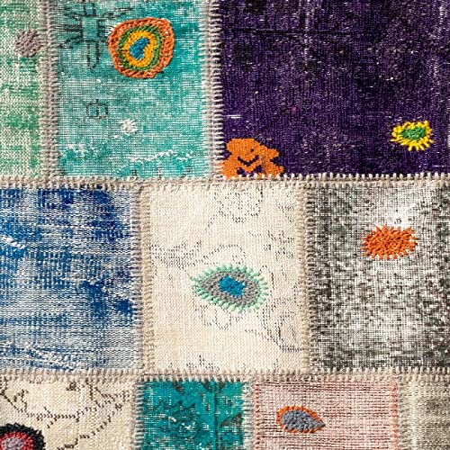 Tapis imprimé trend patchwork antidérapant pour habiller le salon ou la chambre à coucher
