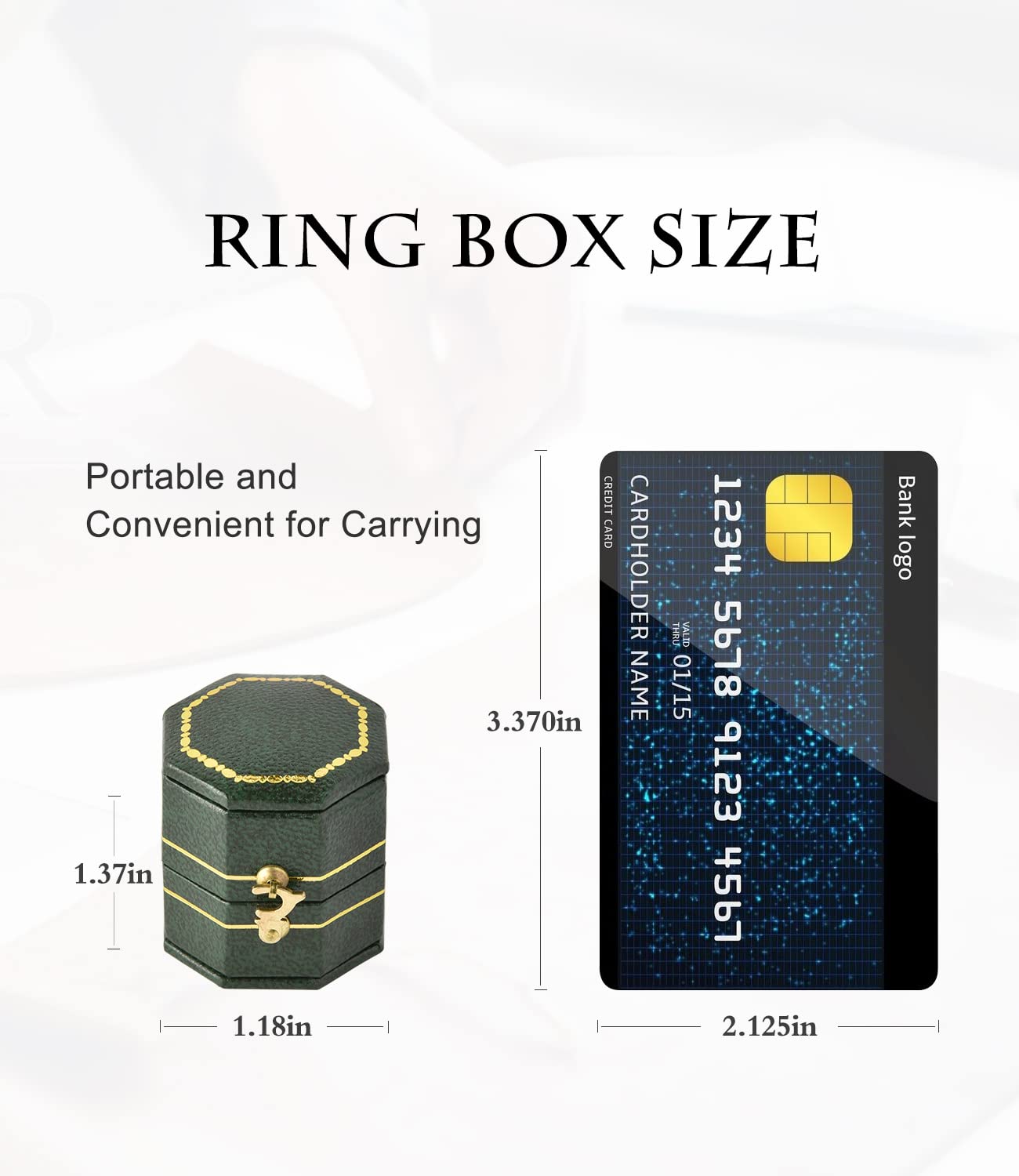 TAIMY Vintage Ring Box, Classical Victorian Style Mini Antique