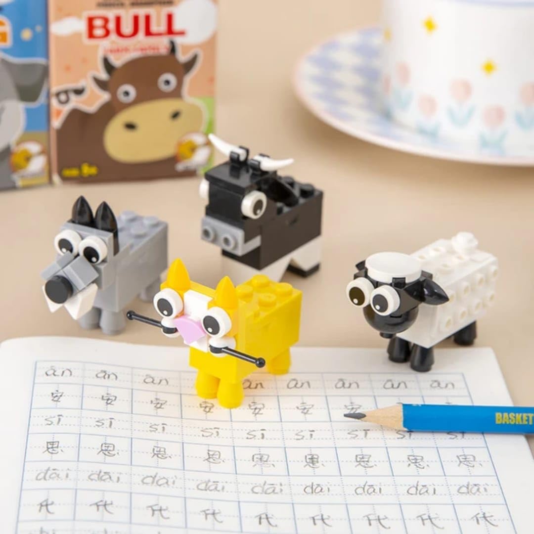 TERA 13 Pencil Sharpener for Kids, Pencil Sharpeners, Stationery Puzzle Blocks Assemble DIY for Kids Boys and Girls Birthday Gift, Pencil Sharpener for School, Student, Animal DIY Sharpener (3 pcs) - Image 3 thumbnail