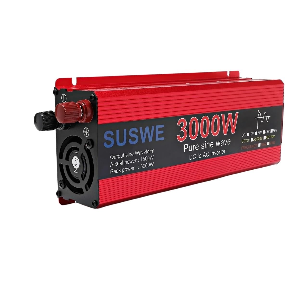 Power Inverter,Inverter Auto 3000W Onda Pura, 12V/24V DC a 220V/110V AC(2000W,24V)