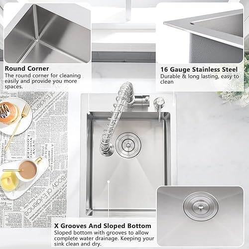 Miniatura 14 de Fregadero de cocina negro de 33 pulgadas con grifo - Fregadero de cocina negro de 33 x 22 pulgadas, fregadero de cocina y grifo de 10 pulgadas