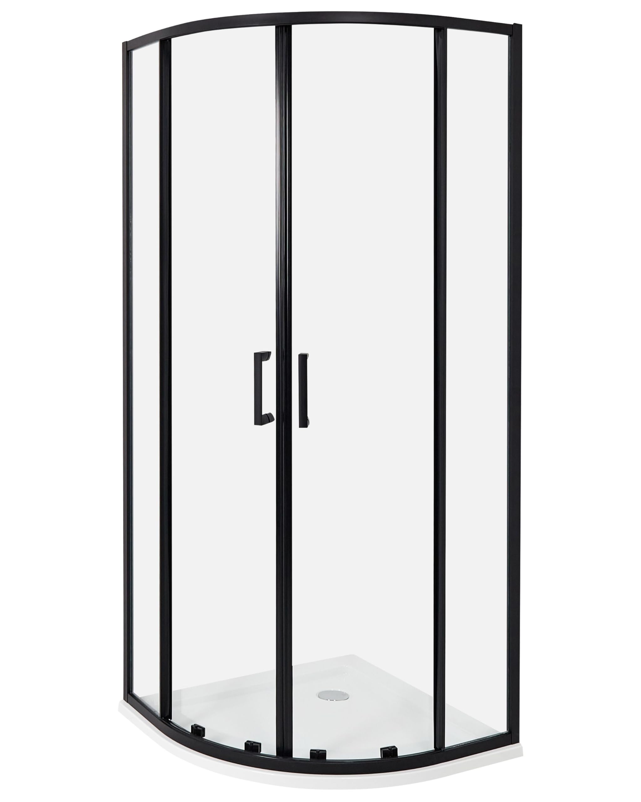 Box Doccia Vetro Temperato Doppia Porta nero 80 x 80 x 185 cm