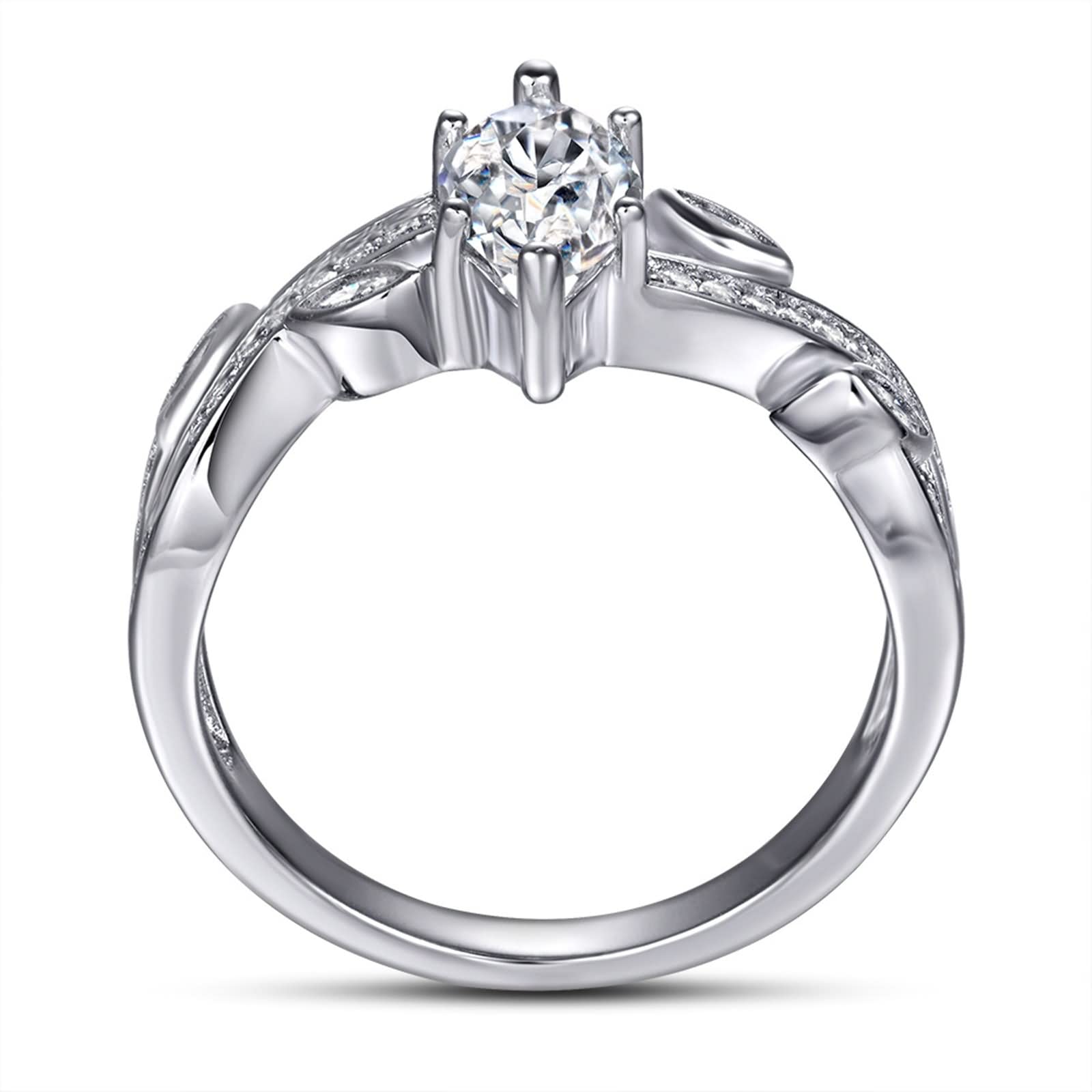 Anello in argento da donna grande, set di gioielli da donna, occhio di cavallo, in argento Sterling, per San Valentino