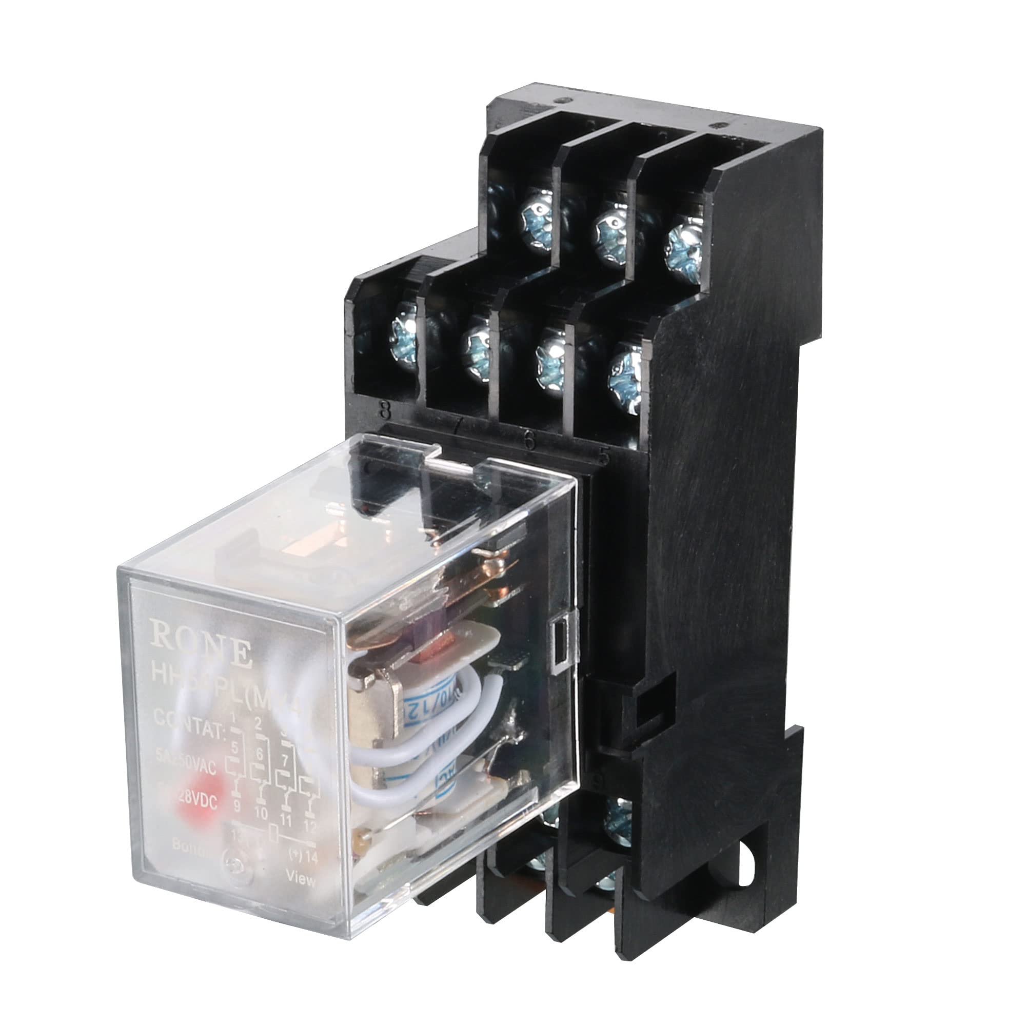 sourcing map 6 pcs AC 110/120V Bobina Relé de alimentación Base w luz roja