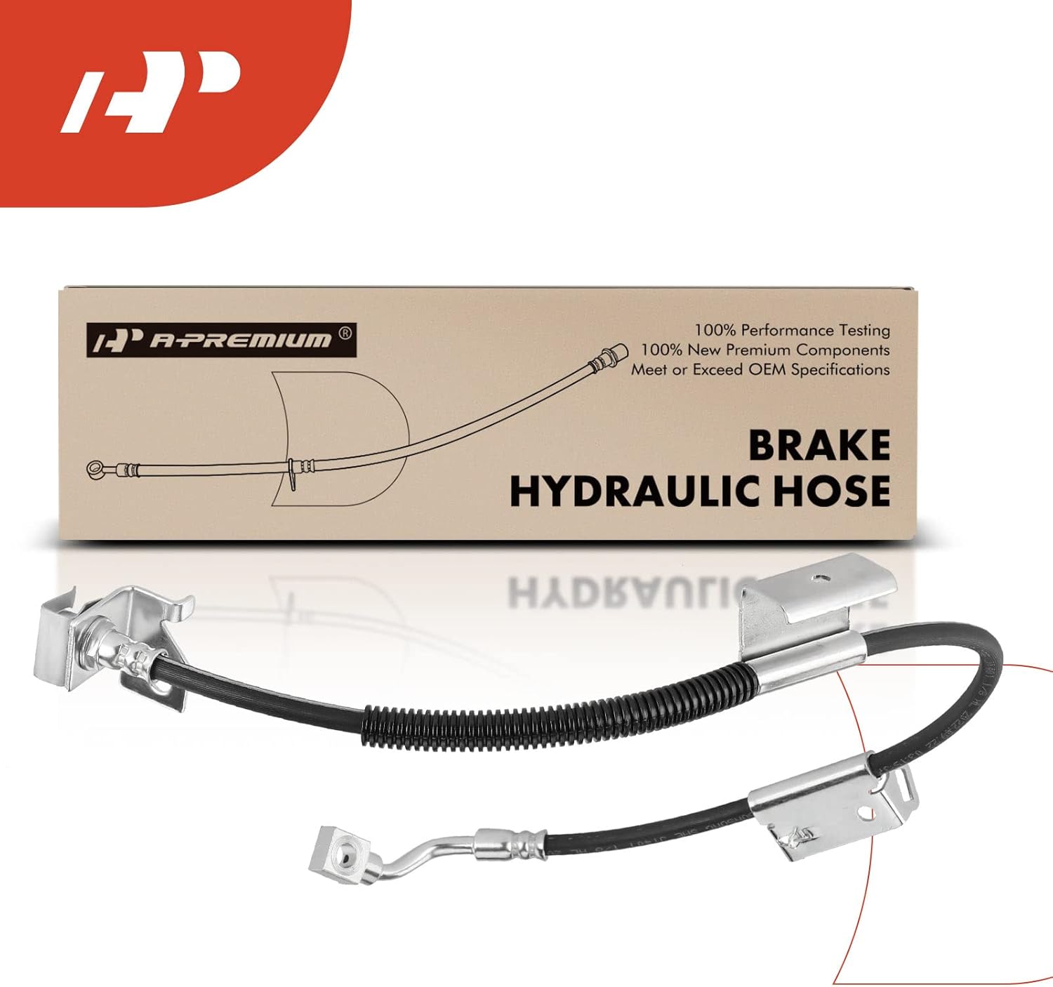 A-Premium Front Driver Brake Hydraulic Hose Compatible with Select Chevy and GMC Models - Silverado 1500 2003-2005, Sierra 1500 2003-2005 - Replace# 15075741