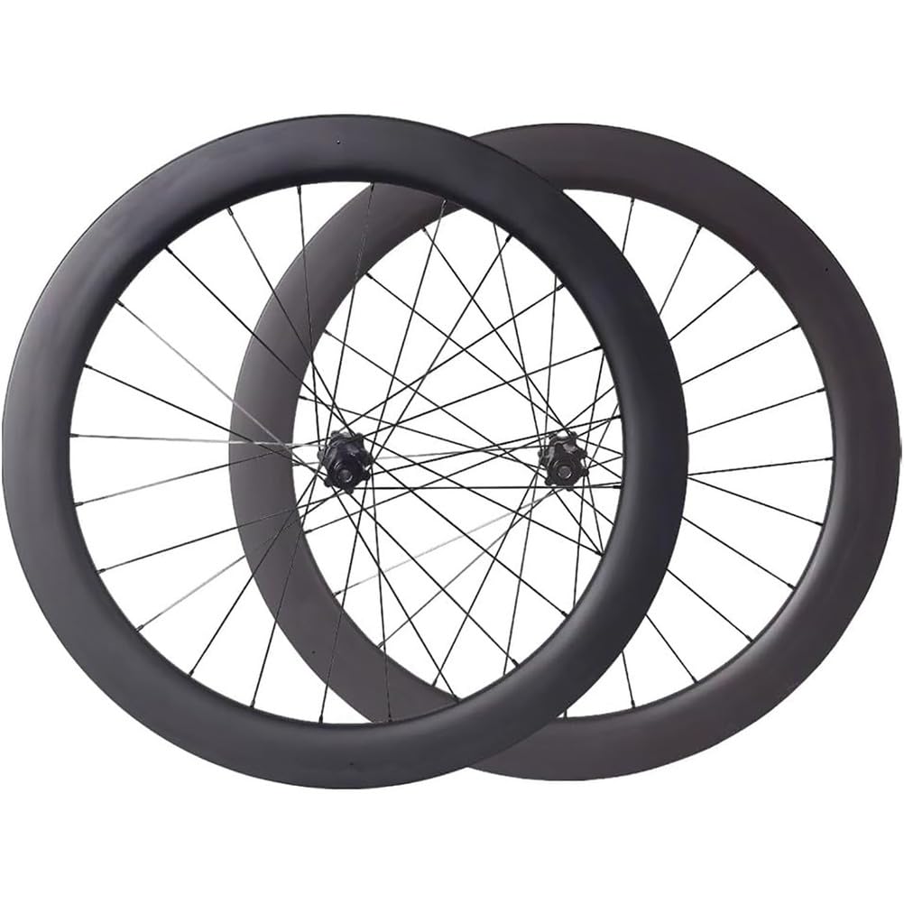 Ruote per Freni A Disco 50Mm Set Ruote da Corsa in Carbonio 700C Center Lock per ASSE Passante 21Mm Larghezza Interna Compatibile con Copertoni A Spago E Tubeless, Sistema A Cricchetto 36T