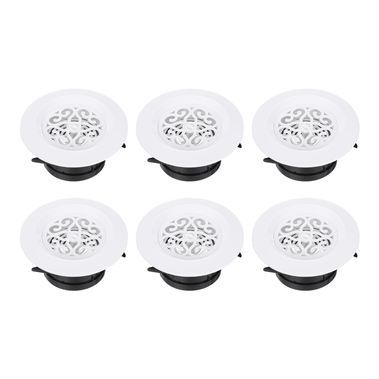 Cubierta redonda de ventilación de 4 pulgadas PATIKIL de plástico ABS para techos en pack de 6