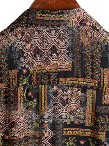 Image of JOTOOK Mens Hawaiian Shirt Short Sleeve Button Down Tropical Shirts Casual Floral Summer Beach Shirt