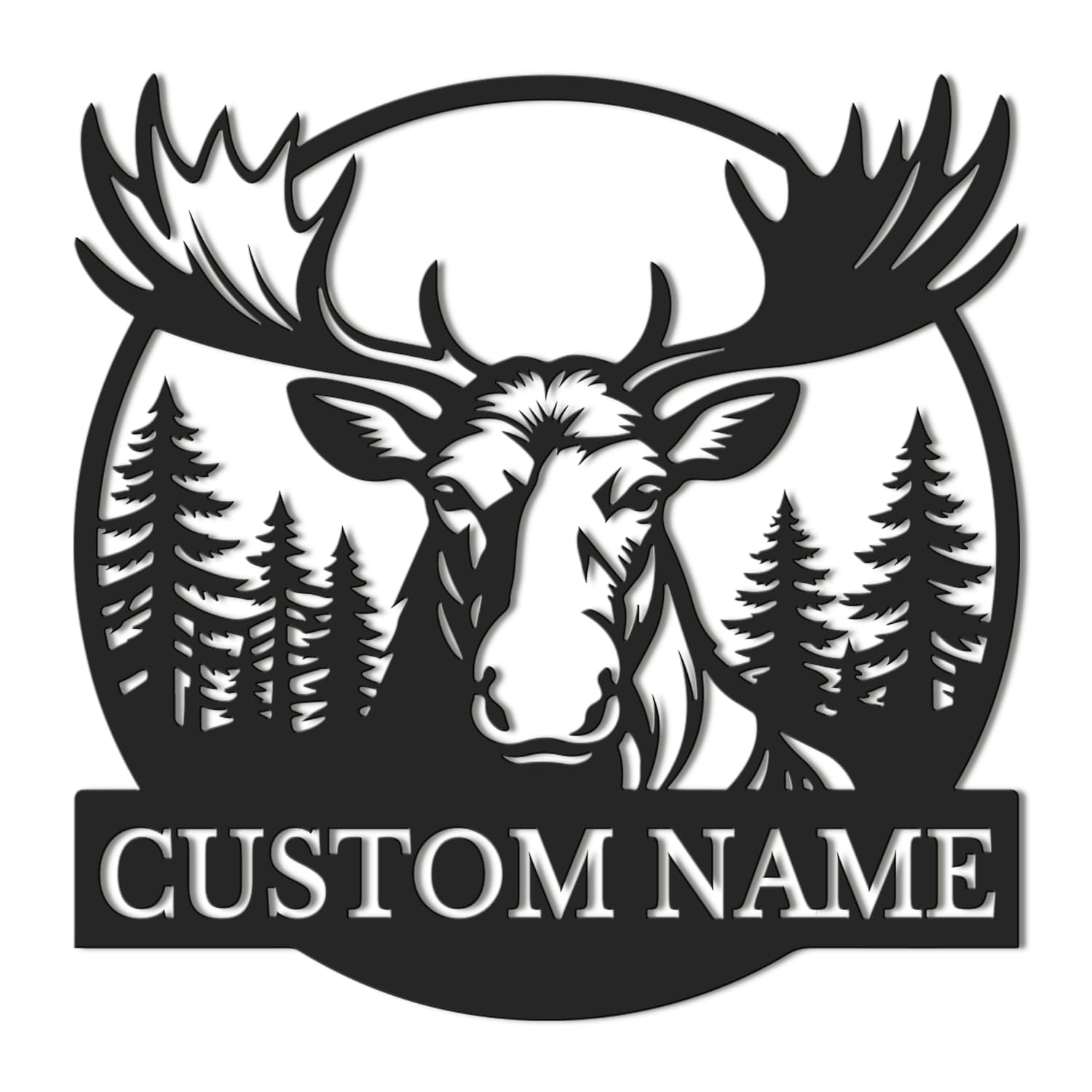 Moose Metal Sign,Personalized Metal Moose Sign, Moose Wall Art, Moose Decor, Outdoor Sign, Hunter Gift, Hunting Gift, Custom Cabin Name Sign, Man Cave Decor,Moose Lover's Gift, Housewarming (Style-3)