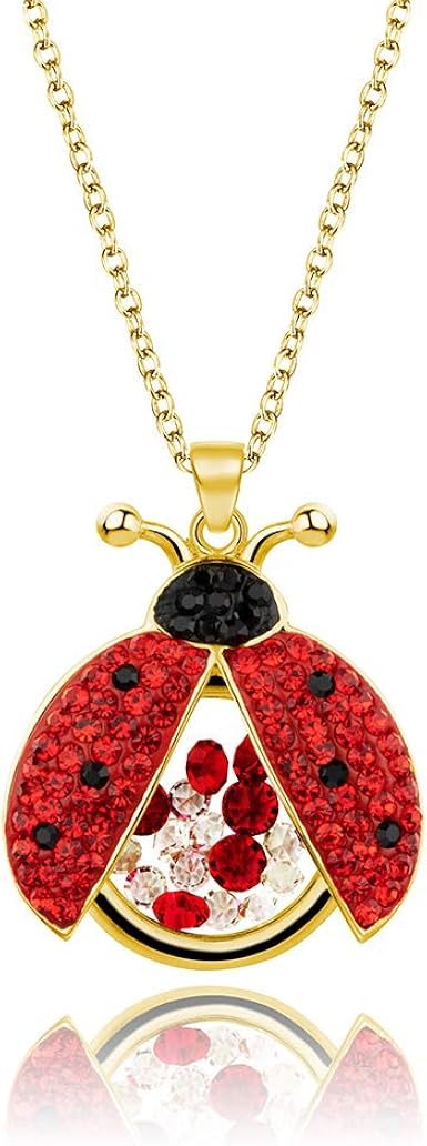 Pendant Necklace with floating Crystals 