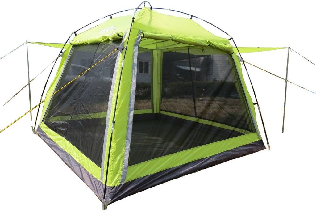 HASIKA All-Weather Diversified 8ft x 8ft Screened Canopy 4-Person Camping Tents（not Include Outside Poles