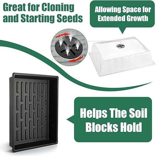 Miniatura 21 de Bandejas de inicio de semillas resistentes con cúpulas de humedad de 5 pulgadas de alto y células profundas de 2.75 pulgadas - Paquete de 3