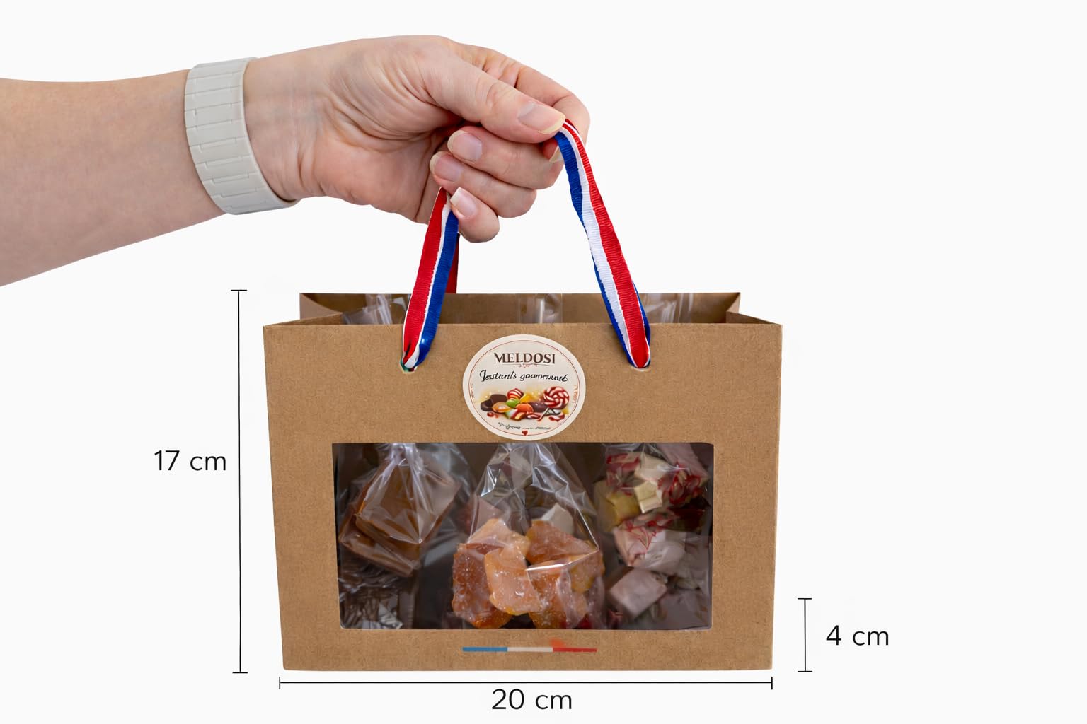 Meldosi Assortiment de Bonbons Traditionnels Français – Confiseries Artisanales, Pâtes de Fruits, Nougats, Caramels – Sachet coffret gourmand Élégant Prêt à Offrir
