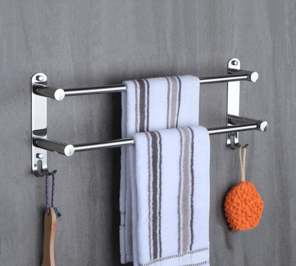 Rack de serviette acier inoxydable double étagère cuisine salle de bain LWX