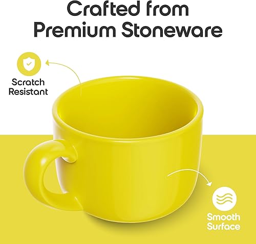 Miniatura 10 de omniware teaz Cafe Negro Gres 24Onza JumboTaza de café, juego de 4