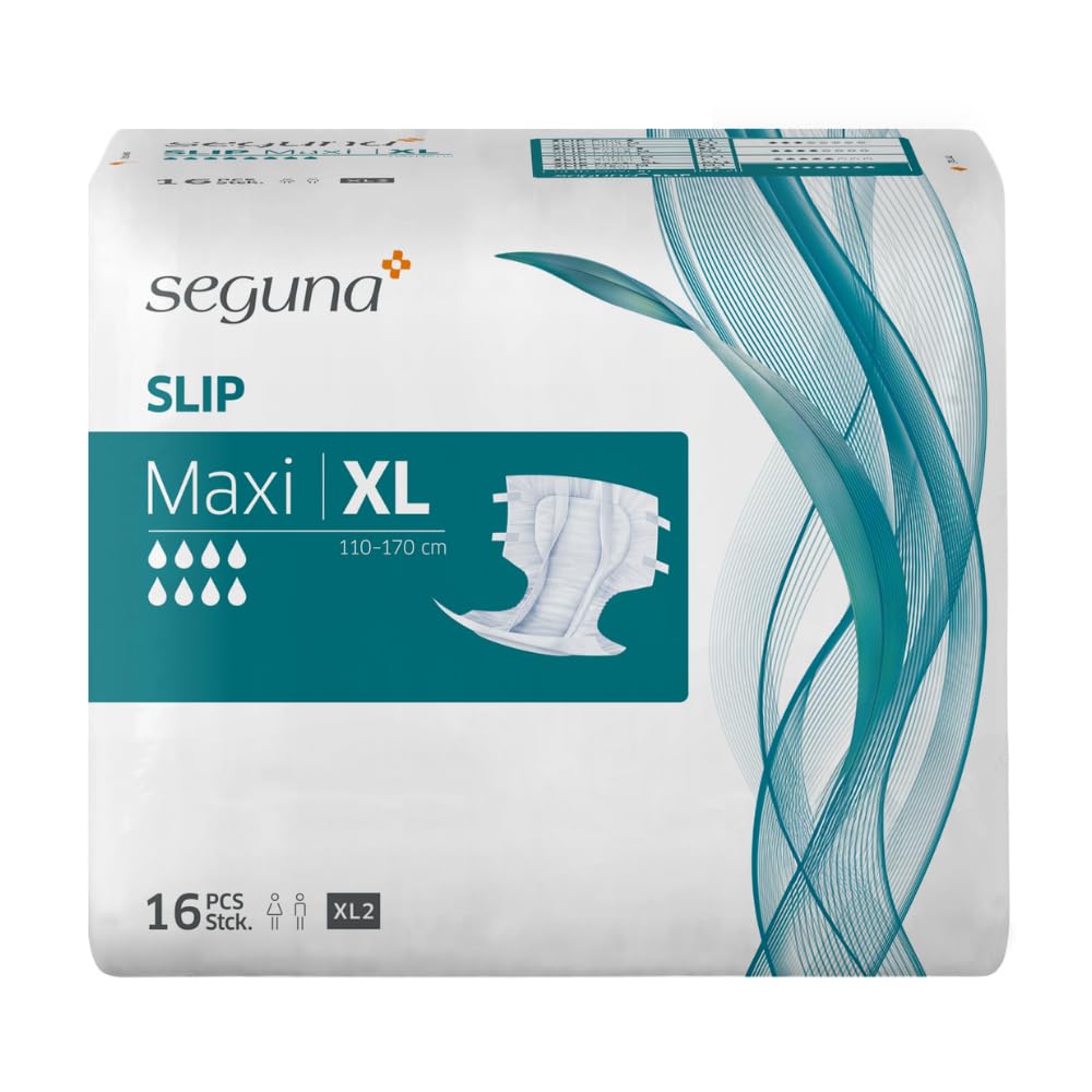 SEGUNA Slip Maxi, Inkontinenz Windeln für Erwachsene, Frauen, Männer, Windeln bei sehr schwerer Blasenschwäche, Stuhlinkontinenz (XL Sparpaket (3 x 16 Stück))