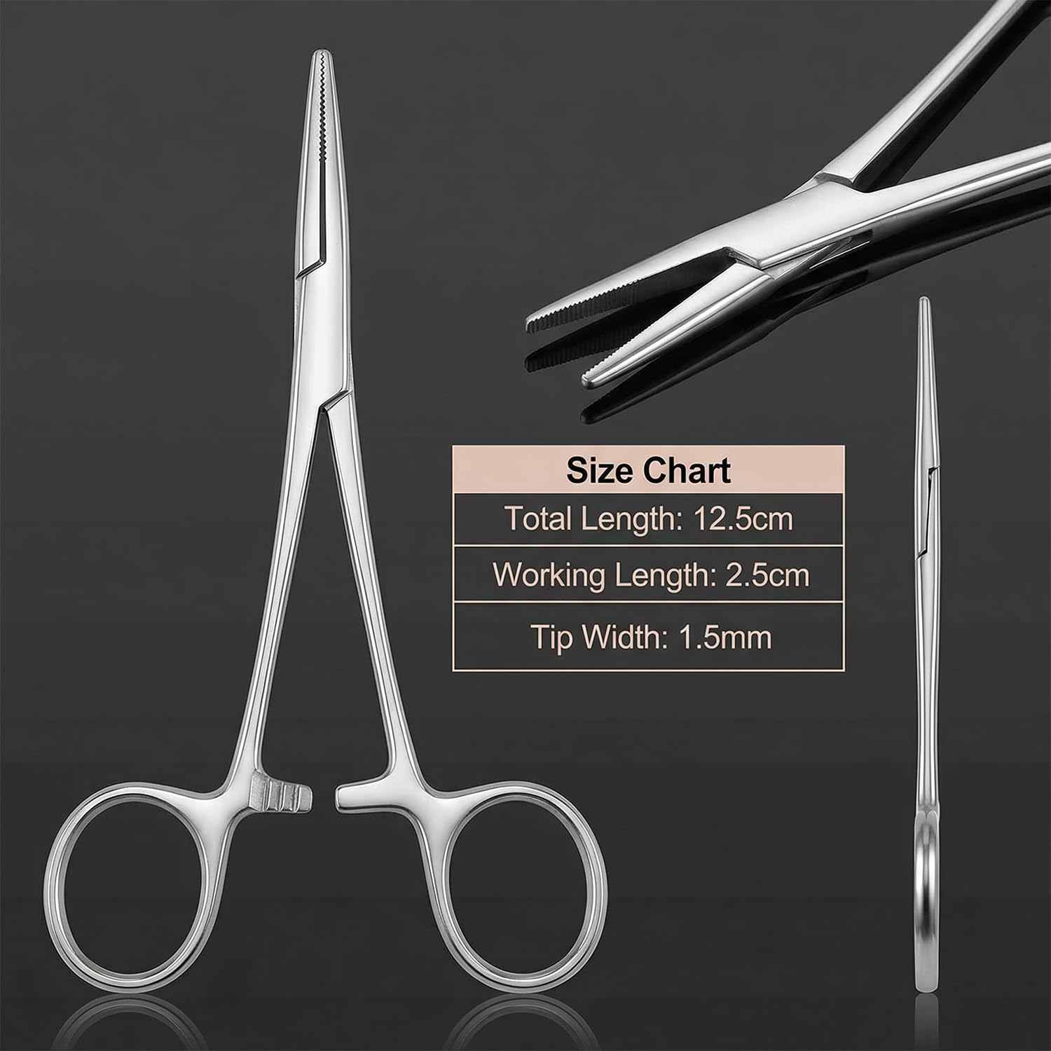 1 pezzo Pinza da pesca, pinza emostatica, diritta industriale e set di pinze da piercing, per arterie per accessori di artigianato, cura personale e piercing