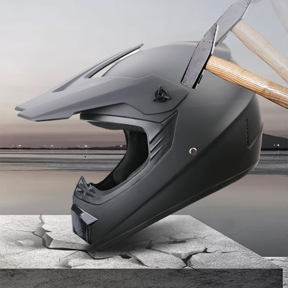 DOT Adult ATV MX Helmets, Four-Wheel Off-Road Motochross Helmets, Dirt Bike Helmets, Motorcycle&Powersports Helmets with Goggles Gloves (Large, Red)