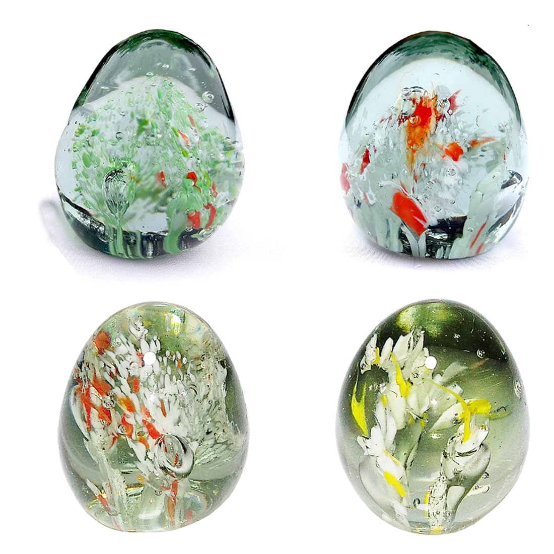 Panku Latto Design Glass Paper Weight for Office Desk/Study Table (Pack of 4)
