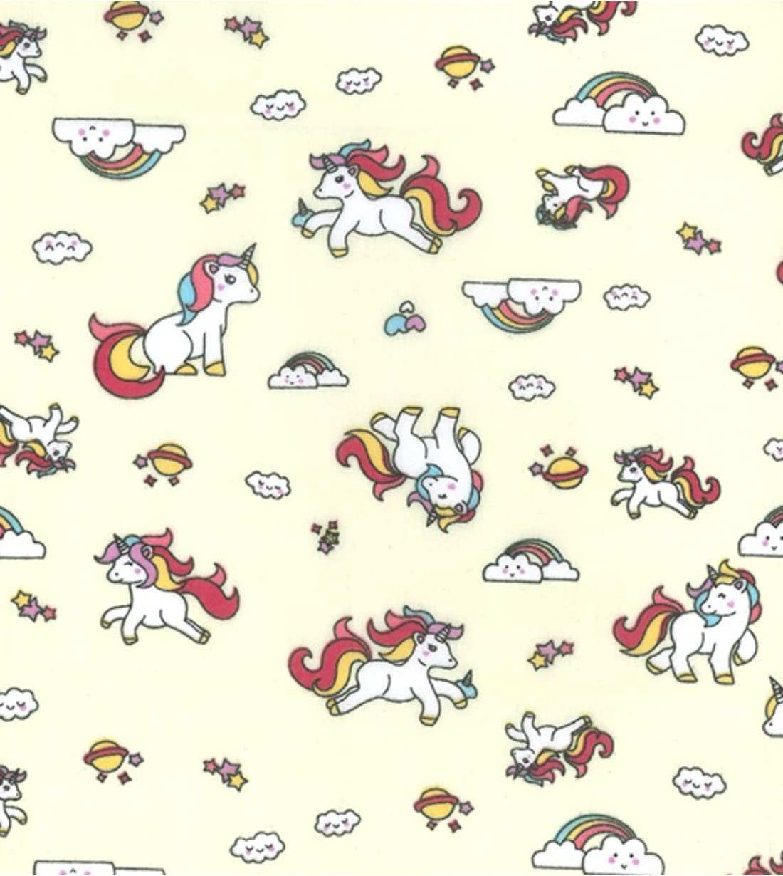 Tissu polycoton licorne 10m lavable pour linge de lit enfant durable - 2