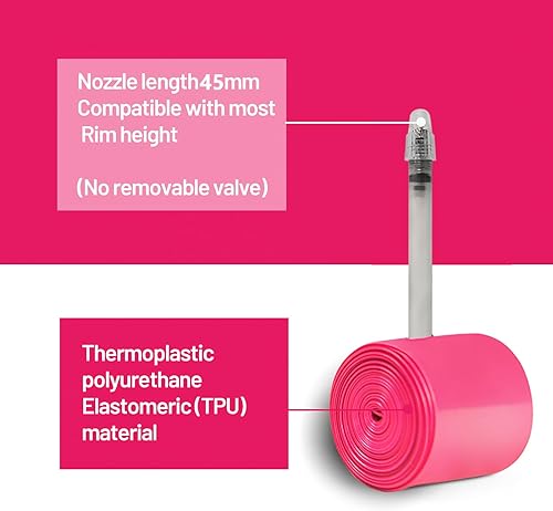 Miniatura 6 de Paquete de 2 tubos interiores de bicicleta de TPU ultraligeros de 0.94 oz (24 g), 700C, neumático de bicicleta de 28 pulgadas, tubo de bicicleta