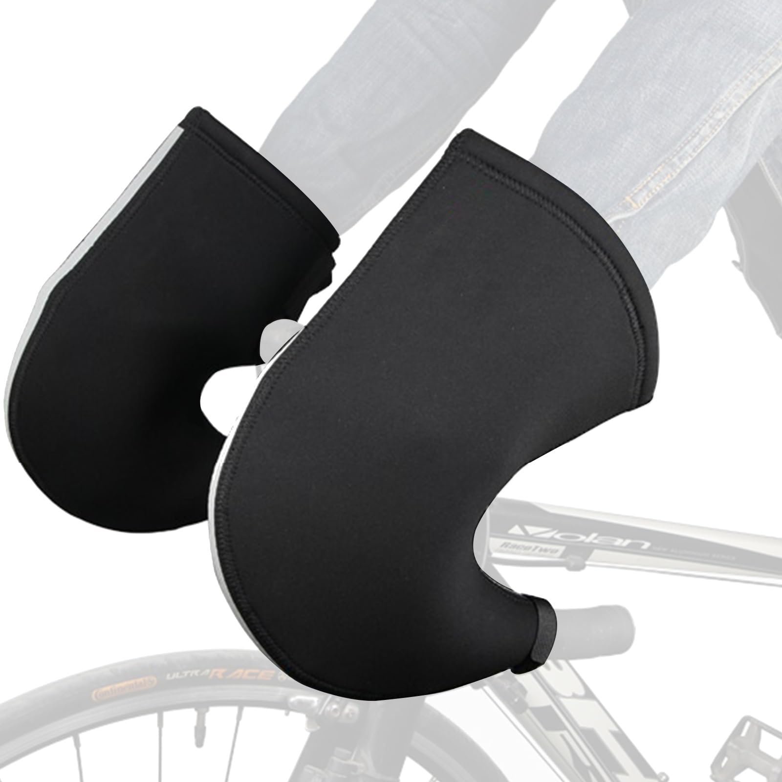 Czmycbg Men's Road Model Bike Handlebar Mittens, Windproof Coldproof Warm Road Mountain Bike Handlebar Gloves, Winter Bicycle Bar Warmer Covers For Wo(Road Model)