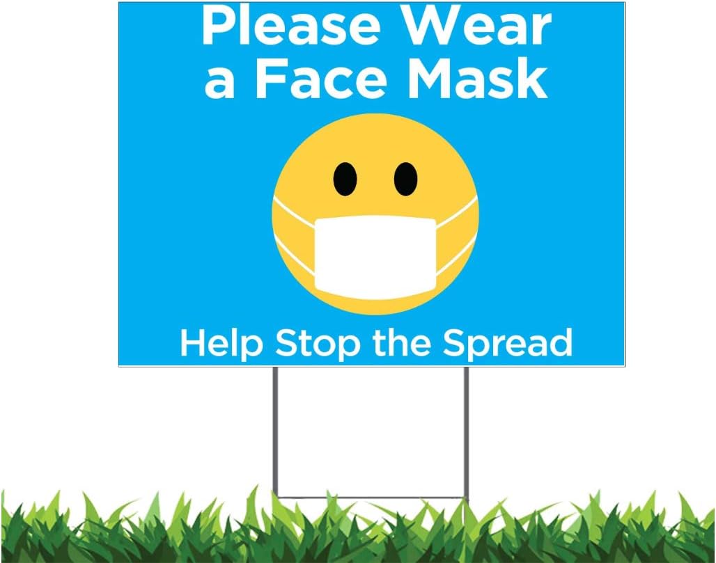 Debbie's Designs Please Wear a Face Mask Yard sign18x24-inch Yard Sign (Outdoor, Weatherproof Corrugated Plastic) Metal Stakes Included