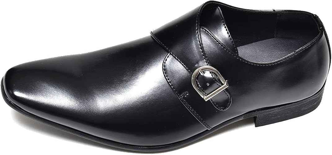 Amazon エムエムワン ビジネスシューズ メンズ モンクストラップ 革靴 皮靴 紳士靴 男性の 結婚式 新郎 フォーマル 冠婚葬祭 ブラック 黒 ブラウン 茶色 ビジネスシューズ