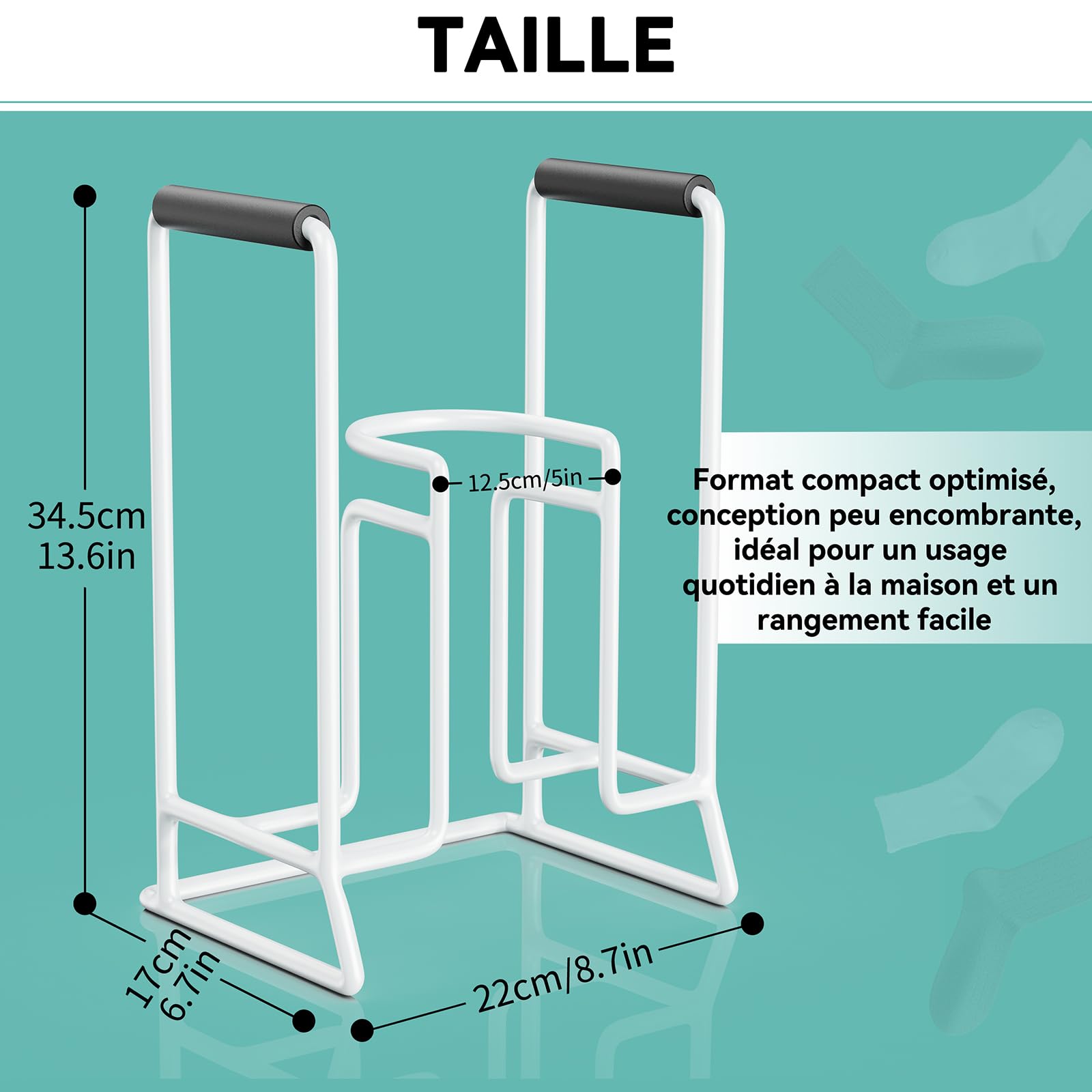 Infila Calze di contenimento Classic, Aiuti all'Infilatura per Anziani, Aiuti per vestire calze a compressione, per donne e uomini anziani (bianco puro)