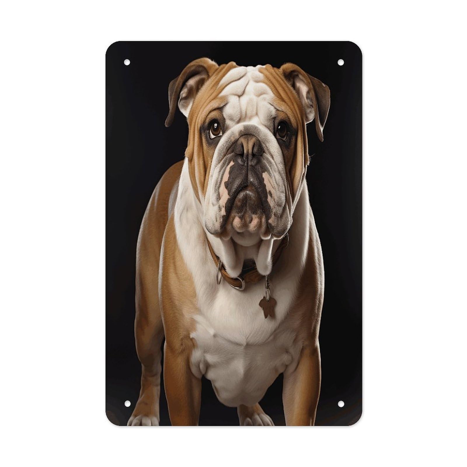 VstaDank English-Bulldog Metal Tin Signs Personalized Wall Art Prints Decoration Art Poster Funny Vintage Tin Sign Iron Sheet Painting Metal Signboard Decor Painting for Wall Decor