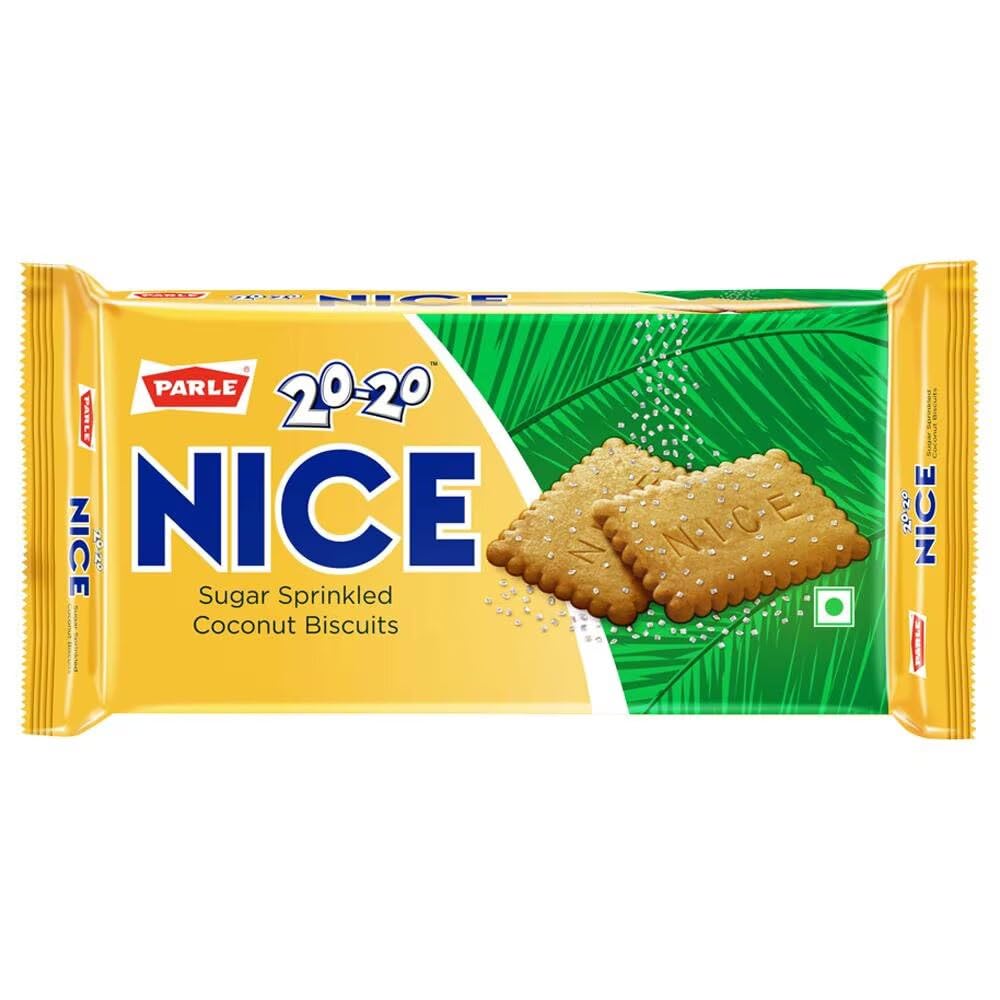 Parle 20-20 Nice Sugar Sprinkled Coconut Flavoured Biscuits, 500 Gm
