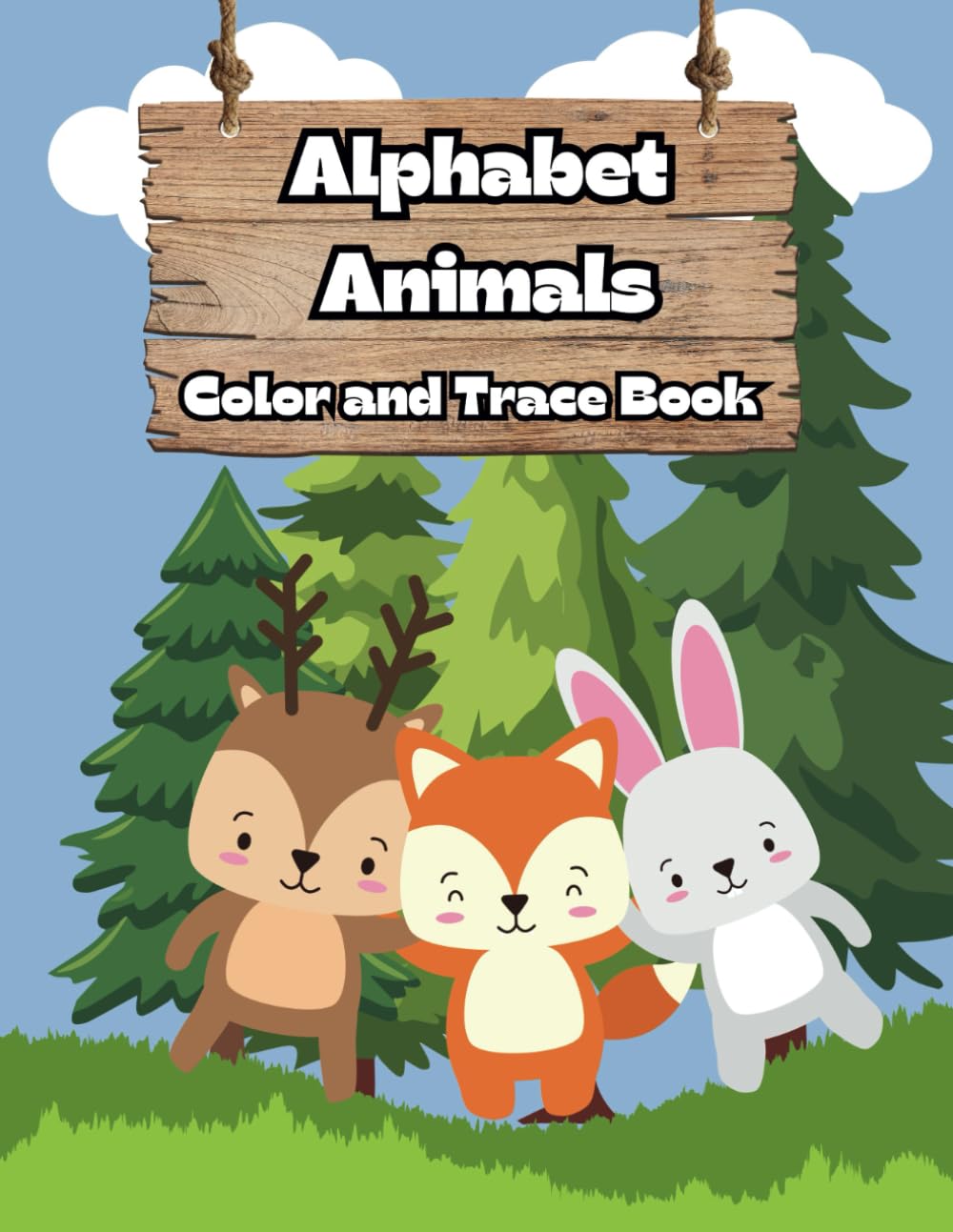 Alphabet Animals: Color and Trace Book