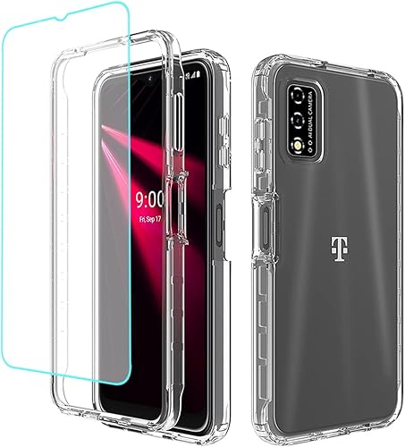 Miniatura 1 de Funda para teléfono T-Mobile Revvl V 4G con protector de pantalla de vidrio templado, carcasa protectora de cuerpo completo transparente de