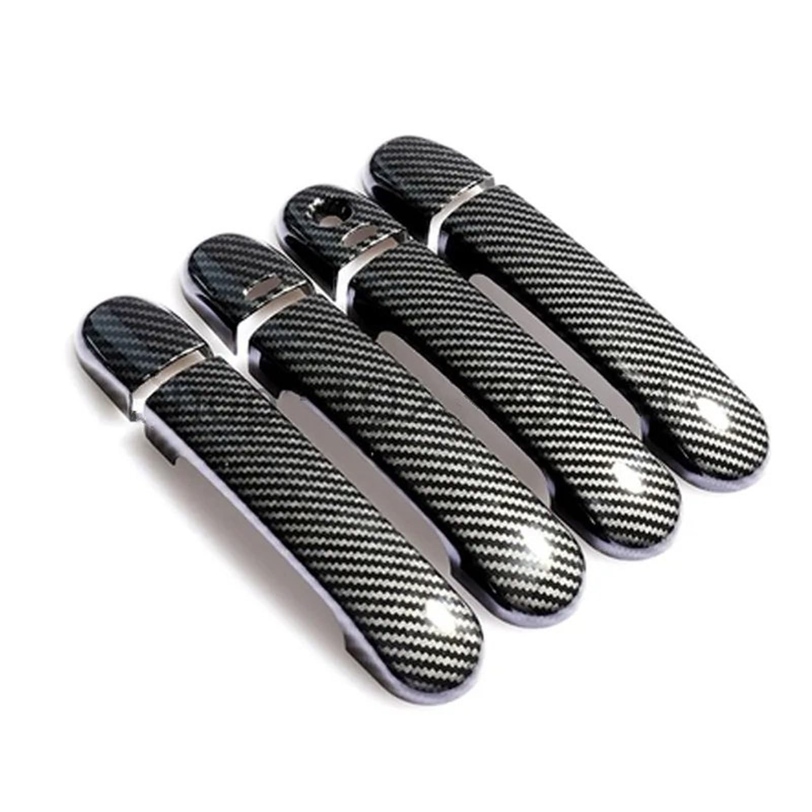 BQWYEDPL Car Door Handle Covers Trim Overlay Styling Sticker Fit for Nissan March Micra K12 Tiida C11 2003-2010 Car Door Latch Handle(Carbon-1hole 2button)