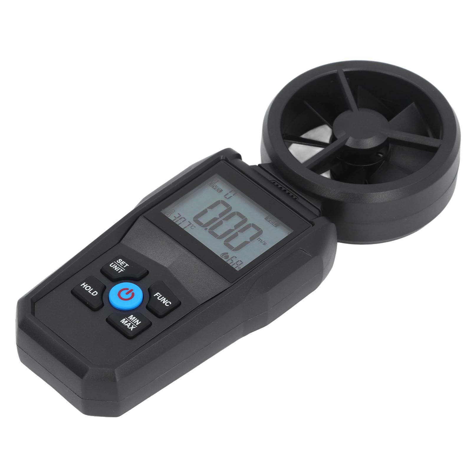 Wind Speed Meter, Digital Anemometer Wind Speed Meter with LCD Display Temperature Humidity Measurement for Wind, Digital Thermometers