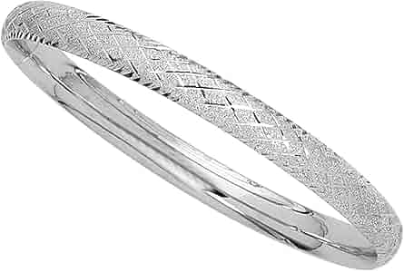 Amazon.com: 14k White Gold Sparkle And Diamond Shape Pattern