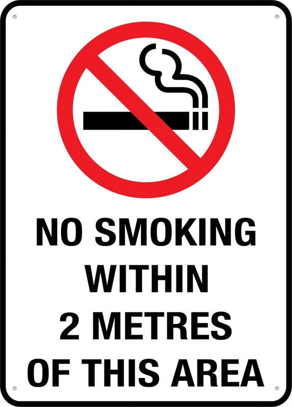 Peiyeety A04 No Smoking Within 2 Metres Of This Area 12X16 Inches Metal Sign, Rustproof Aluminum, Multicolor
