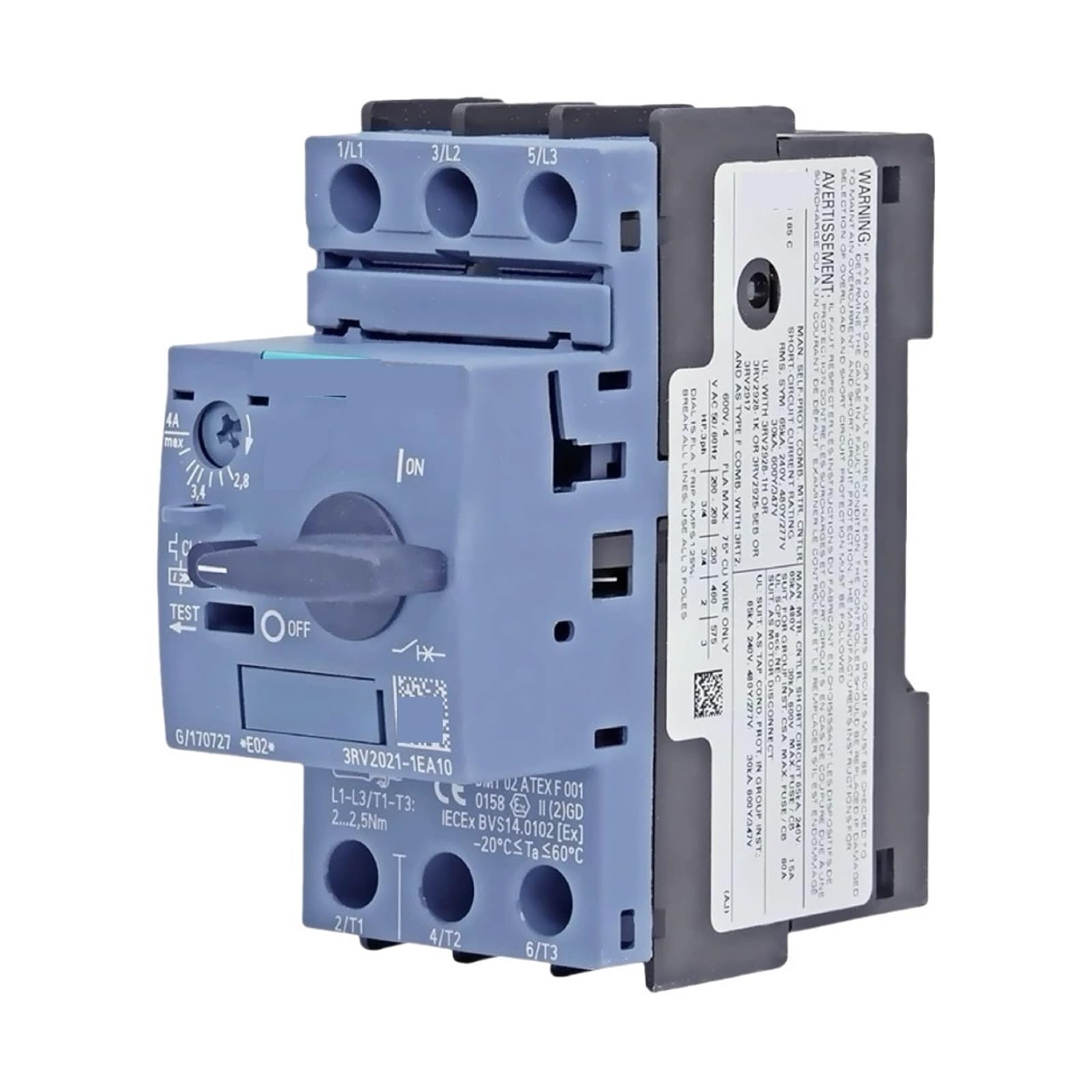 Disjoncteur de protection moteur 3RV20211AA15 tripolaire pour moteurs d'usine