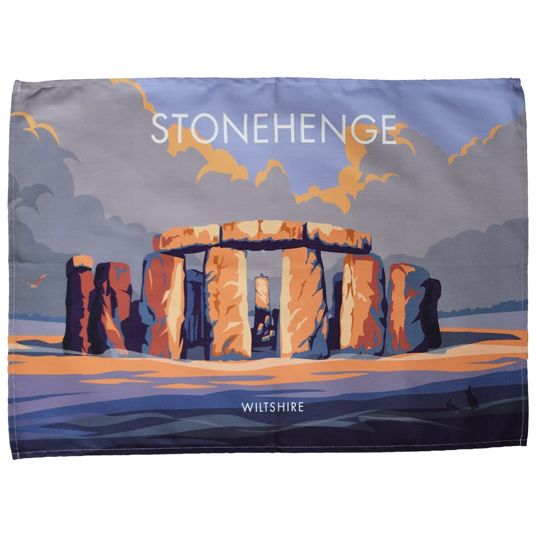Town Towels Black Stonehenge Tea Towel