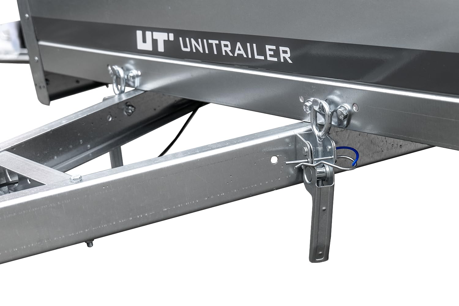 UNITRAILER Auto Anhänger Garden Trailer 230 Kipp – PKW Anhänger 750KG, 230cm x 125cm Transportfläche, Robuste Struktur Aus Verzinktem Stahl, Klappbarer Deichsel