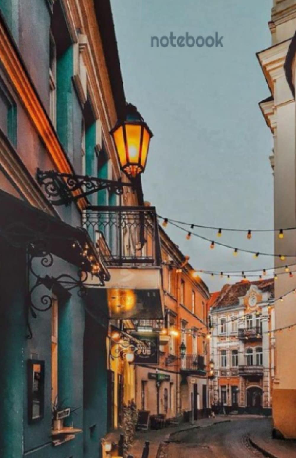 Notebook: Beautiful old town street composition notebook, 120 pages, 5.5x8.5