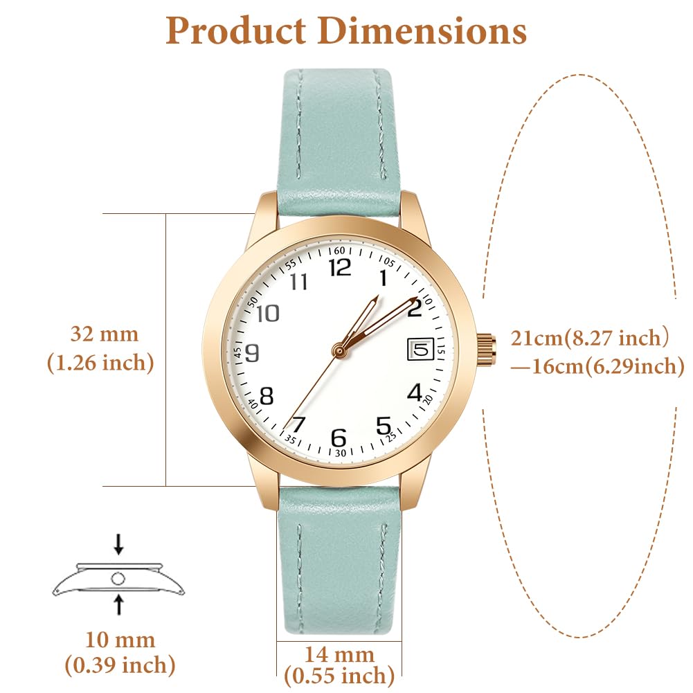 OFFCUP Montre Femme Bracelet Cuir Analogique Quartz Poignet Ladies