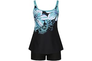 2024 Womens Tankini Bathing Suits Two Piece Modest Flowy Beachwear, 'Lightning Day' Vibes