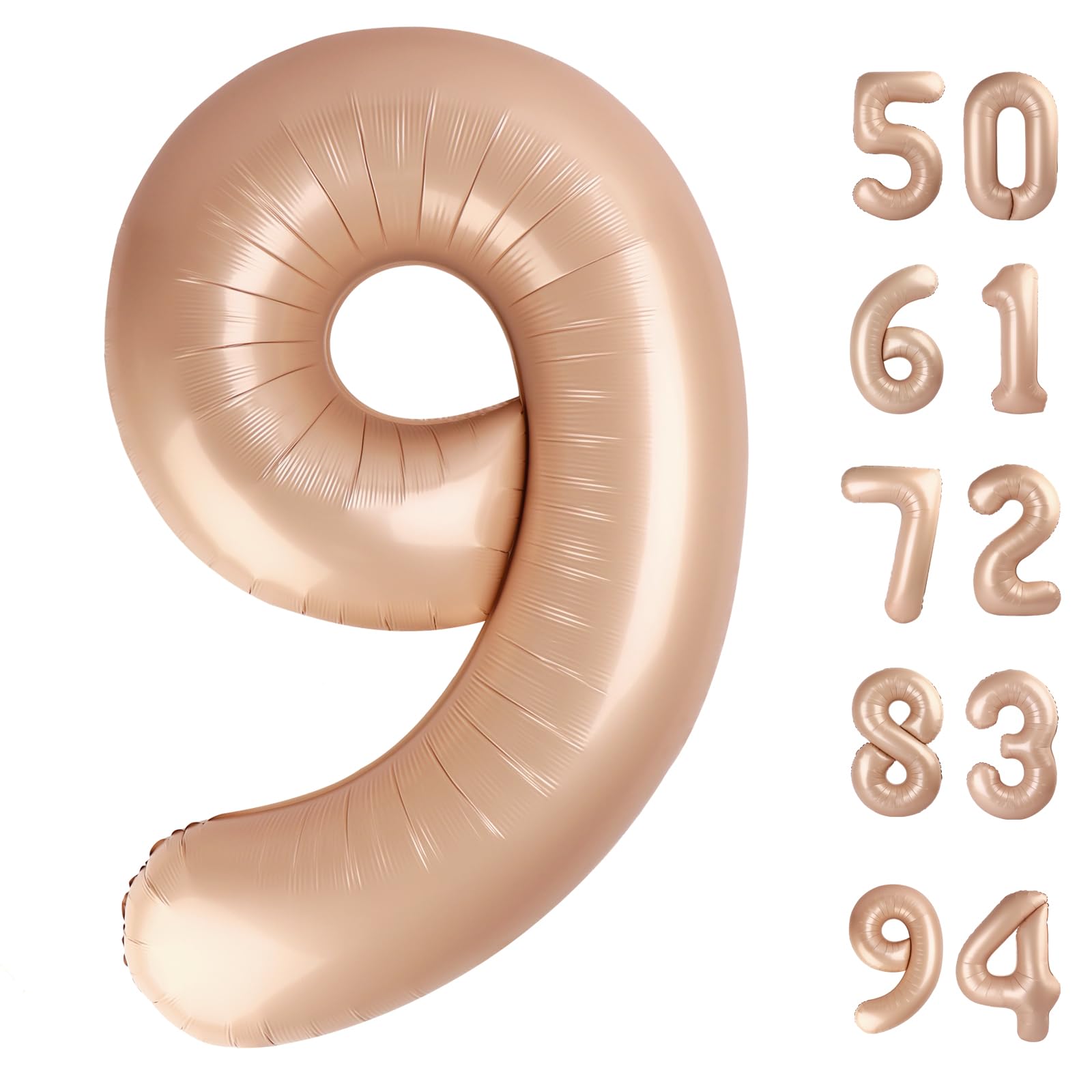 Light Brown 9 Balloon - Number Balloon 40 Inch, 9th Light Brown Decorations