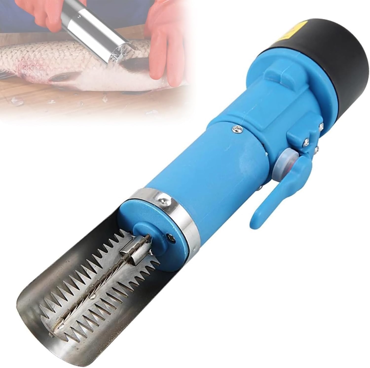 Descamador de Pescado eléctrico de 125 W, removedor de Escamas de Pescado inalámbrico con batería de 2200 mAh, Rueda de Cuchillas de Acero Inoxidable para Uso doméstico y Comercial.