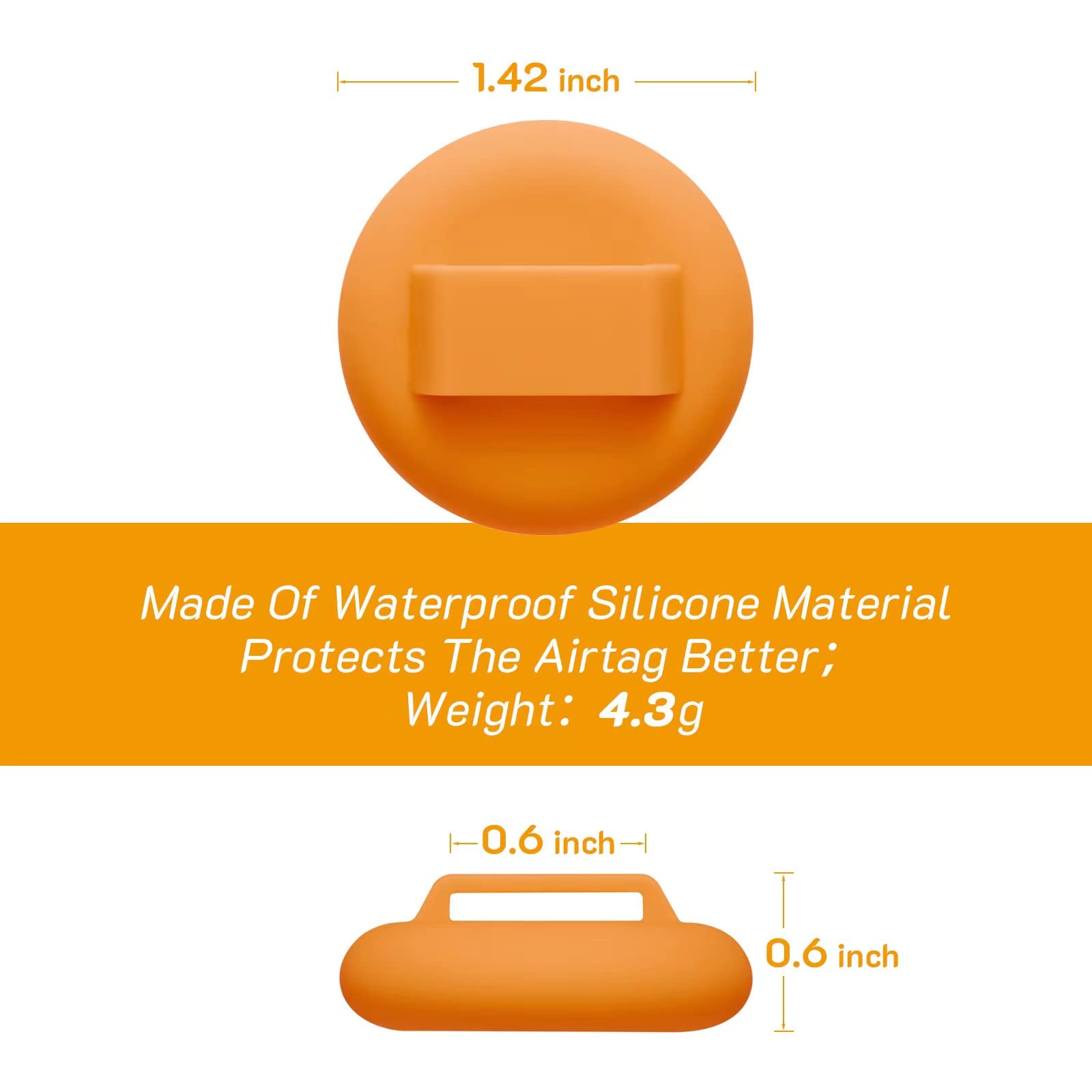 Collare con Fibbia di Sicurezza per Gattini e Cani di Piccola Taglia, Airtag GPS non Incluso,Arancione